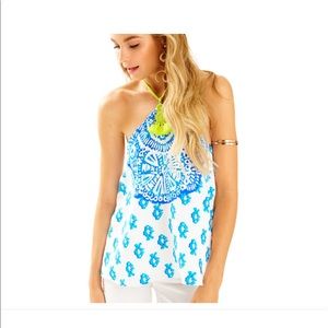 Lilly Pulitzer Selin silk halter top size xs